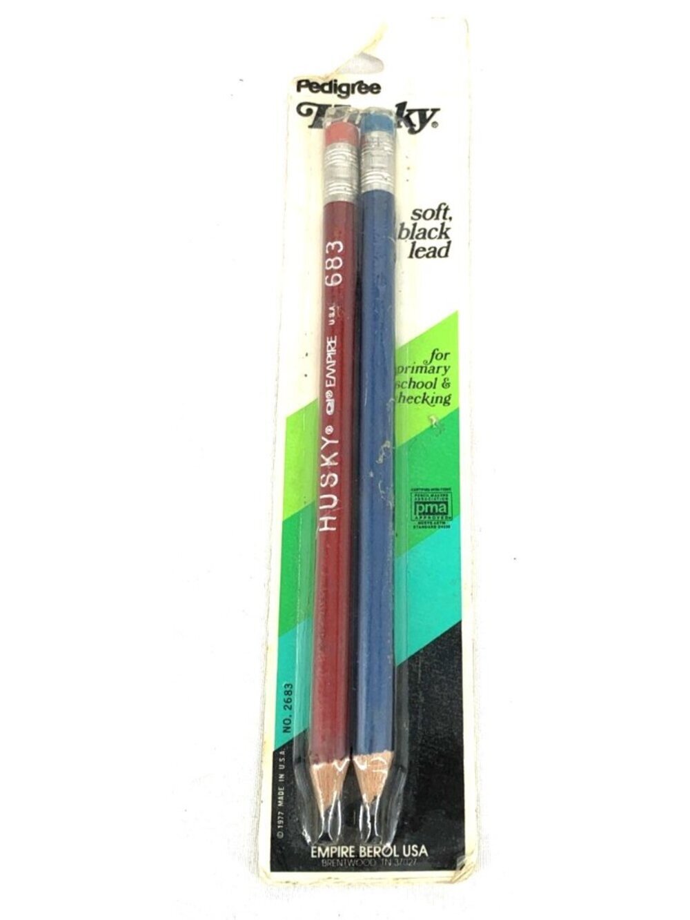 Pedigree Husky Green Pencils Empire 683 Thick Soft Black Lead Vintage